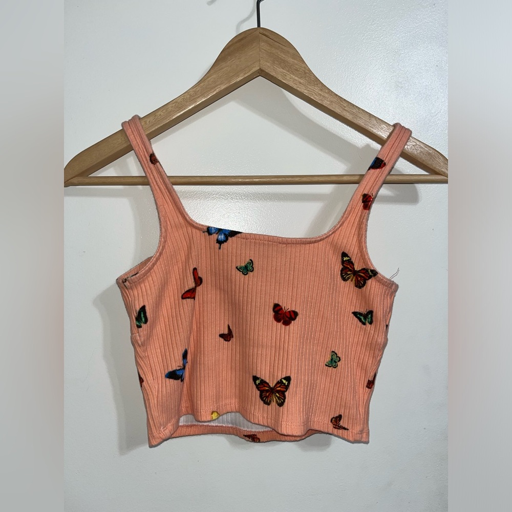 Butterfly crop top tank top